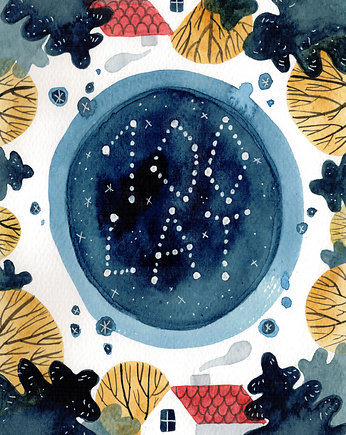100 lat - ilustracja oryginalna A5, Czary Malary