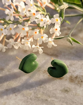 Kolczyki sztyfty liście filodendron, biżuteria z egzotycznym liściem, Dary Rusałki
