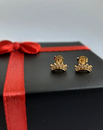 Kolczyki pozłacane minimalistyczne z cyrkoniami, Czaki Bransoletki