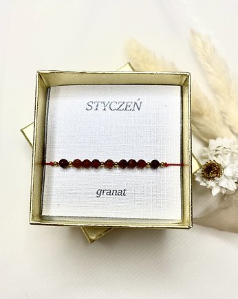Bransoletka kamień urodzeniowy Styczeń- Granat, Sofija Jewelry