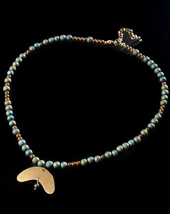 Naszyjnik z agatem, hematytem i mosiądzem.[SN18], Anillito