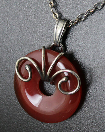 Naszyjnik Evra - karneol w srebrze, Anna Mroczek