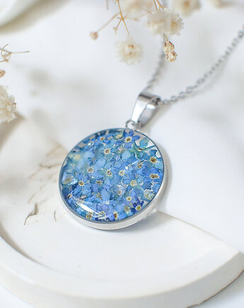 Wisiorek z niezapominajkami, nature gift