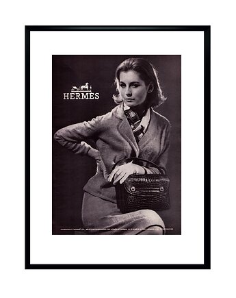 Plakat Oprawiona reklama torebek Hermes 'Sac Boutonniere' z 1963 r, RiskyWalls