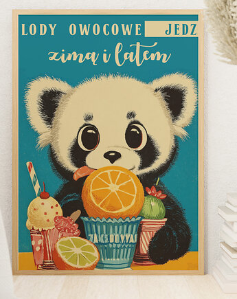 Plakat prl w kuchni   lody retro vinted 30cmx40cm, polkastudio
