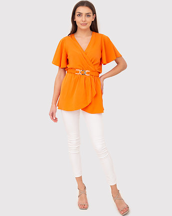 Bluzka w kolorze pomarańczowym z krótkim rękawem TA578 BLOO, AX Paris