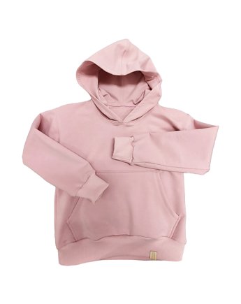 Bluza damska, klasyczna "Pudrowy róż + kieszeń kangurka", MyMietowi