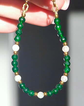 Bransoletka szmaragd kamień księżycowy, NESSING handmade