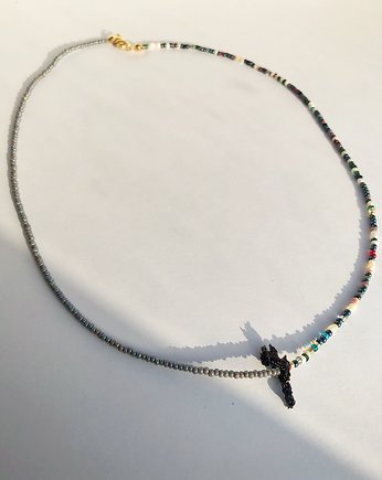 Asymetryczny Choker z kwarcem tytanowym, Luna by Sisters