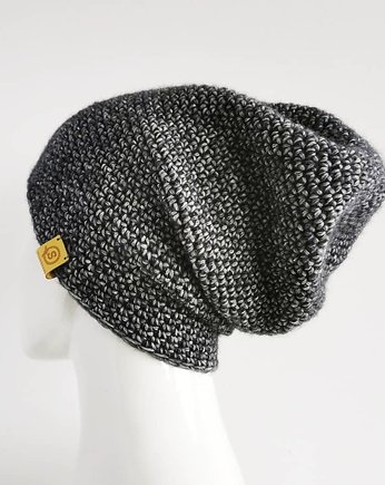 WIOSNA! Przejściowa czapka  bawełna merino COSY grafit, sploteka