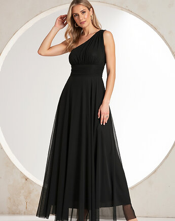Elegancka rozkloszowana sukienka maxi na jedno ramię na wieczór - M1172, FIGL
