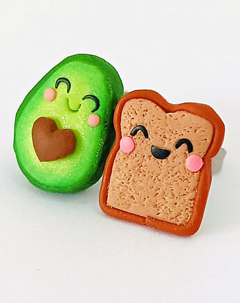 Śmieszne Kolczyki Tost i Awokado, OMIFIMO