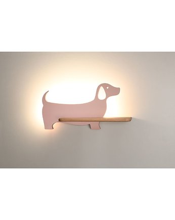 Lampa kinkiet półeczka LED różowy piesek Dog, Candellux Lighting