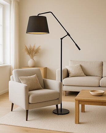 Nowoczesna lampa stojąca do czytania FOYA GOLD z regulacją, LYSNE
