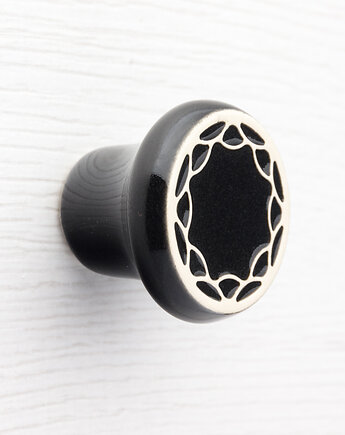 Ceramiczna gałka do mebli czarna, wz.4, pracowniazona