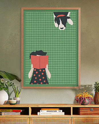 Piknik z książką - plakat fine art, minimalmill