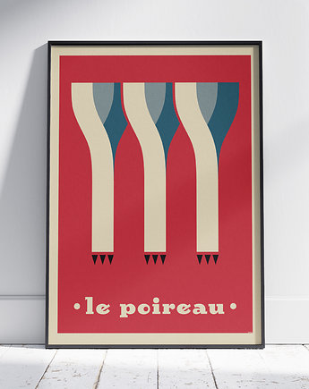 Plakat do kuchni, minimalizm, warzywa, por, le poireau, Galeria EMU
