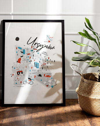 Warszawa Mapa Ursynów plakat 50x70 cm, Cyrografik