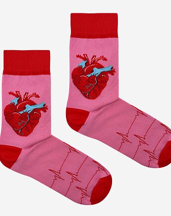 Skarpetki Serce Kardio Róż, LOVE POLAND DESIGN