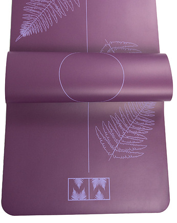 Mata do jogi antypoślizgowa ROOT 4mm Plum, PU + naturalny kauczuk, Mellow Ways