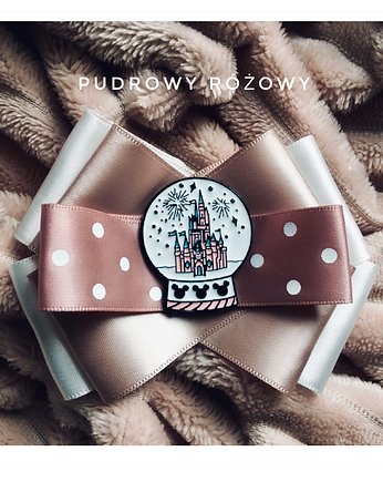 Brosza  Bajkowy Zamek w kuli śnieżnej, Pudrowy Różowy
