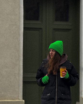 Zestaw zimowy zielony - czapka i mitenki, HARP TEAM