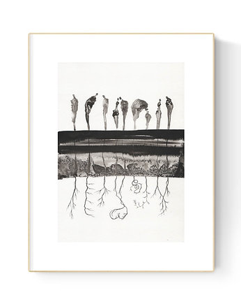 Obraz 21X30 malowany ręcznie na papierze, MiniMalArt