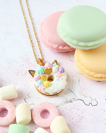 Naszyjnik jednorożec pączek biały, Lemon Lovely