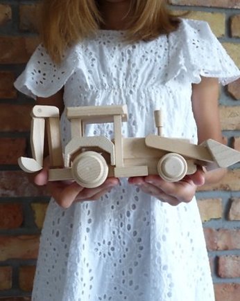 Drewniana koparka drewniane pojazd budowlany, OSOBY - Prezent dla dziecka