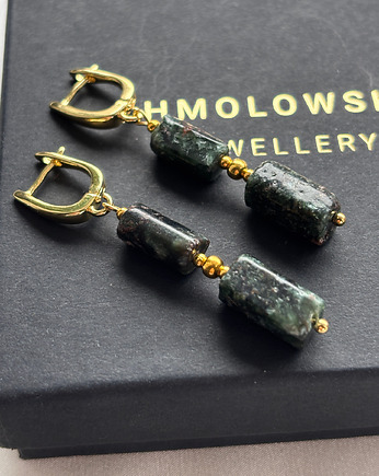 Kolczyki  wiszące z Serafinitu Unikat, Chmolowska Jewellery