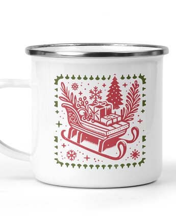 Świąteczny kubek metalowy sanie, Kreatywny Warsztat