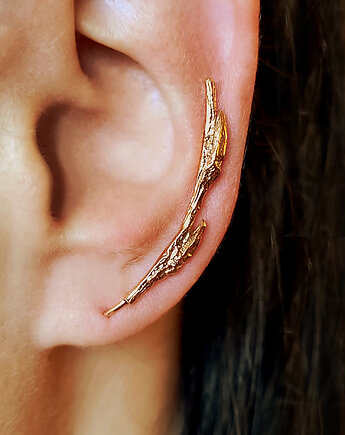 Kolczyk- nausznica GAŁĄZKA Gold lewe ucho