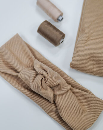 Opaska z węzłem w prążek caffe latte, roskosh