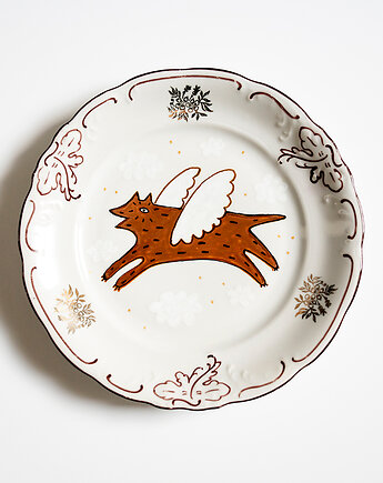 Talerz na ścianę - brązowy piesek w niebie, EMPE artstudio