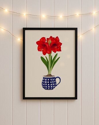Plakat Amarylis w filiżance, Studio Stonka