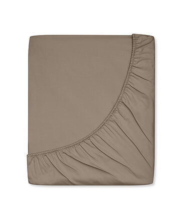 Prześcieradło satynowe z gumką taupe, White pocket