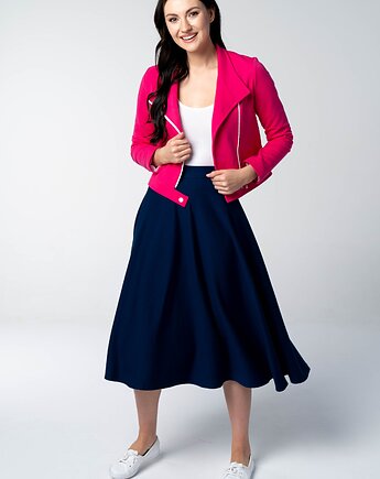 Spódnica Deep Blue rozkloszowana granatowa z dresówki, missAmiss