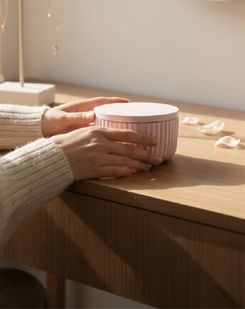 Inspirowana zapachem YSL-Świeca sojowa w różowym gipsie PINK SILENCE, Oyka Candle