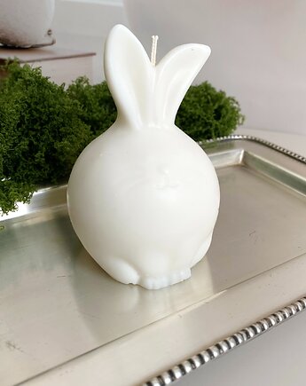 Świeca ekologiczna sojowa dekoracyjna zając/ królik kolor wosku naturalny, Coccola JEWELLERY