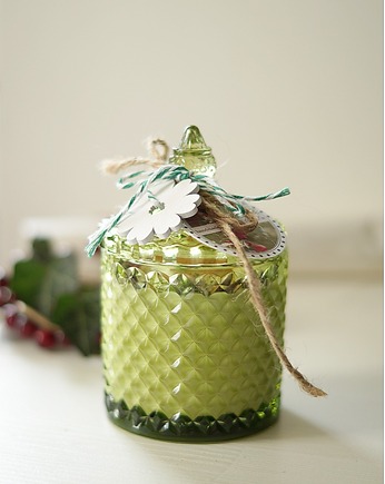 Świeca w szkle No.8 oliwkowa, MonDu