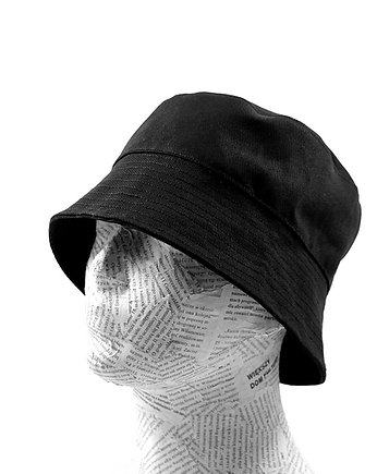 Czarny bawełniany kapelusz bucket hat unisex, OSOBY - Prezent dla dziadka