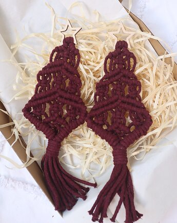 Ozdoba Bożonarodzeniowa - zestaw makramowych choinek, ManufakTurka