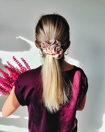 Gumka jedwabna, scrunchie, frotka pearl blonde MAXI, Capillum