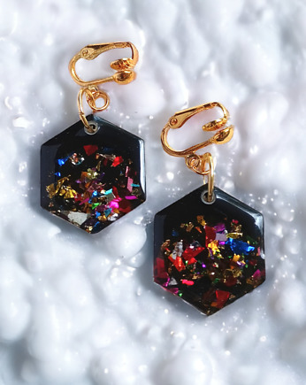 UNIKATOWE klipsy z żywicy : kolekcja CARNIVAL., kaktusia