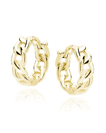 Kolczyki koła łańcuch srebro 925 pozłacane, THE SILVER STORY