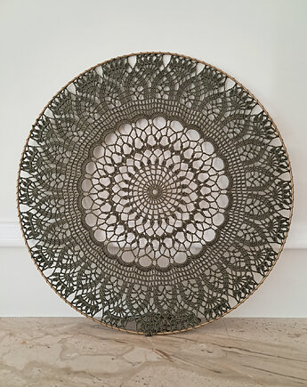 Szydełkowa mandala Zgaszona zieleń, Pracownia RetroBotanica