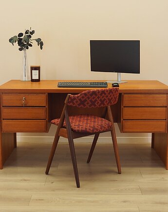 Biurko tekowe, duński design, lata 70, produkcja: Omann Jun, Przetwory design