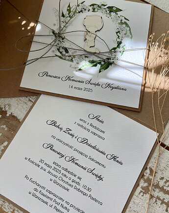 Najpiękniejsze zaproszenia handmade komunijne, na komunię, sorte