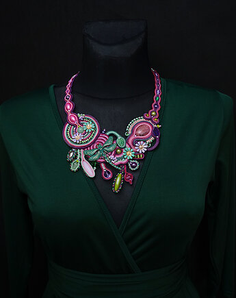 Naszyjnik soutache Ogród pełen barw, Mró Soutache