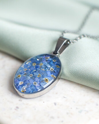 Wisiorek z niezapominajkami, nature gift